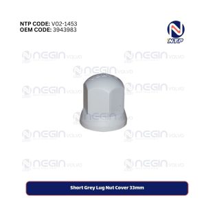 Short Grey Lug Nut Cover 33mm