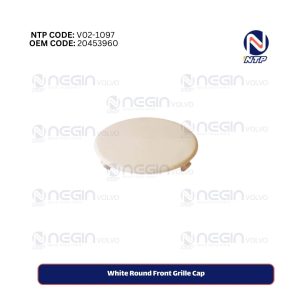 White Round Front Grille Cap